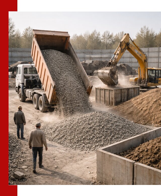 Доставка нерудных материалов с погрузкой и разгрузкой в Елизове