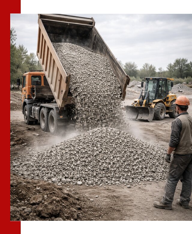 Доставка щебня в Елизове крупными и мелкими фракциями