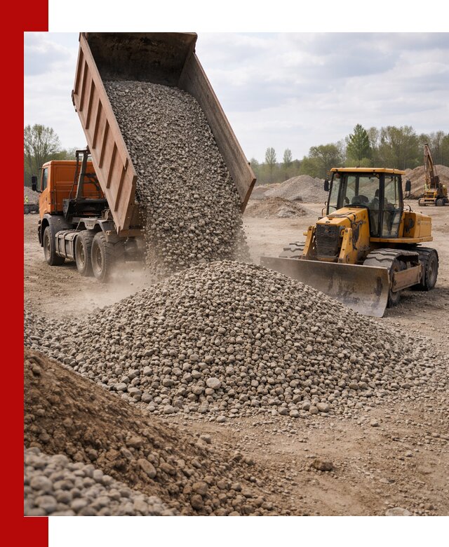 Доставка гравийного щебня фракции 40-70 в Елизове