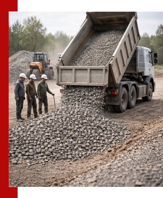 Доставка гравийного щебня фракции 70-120 в Елизове