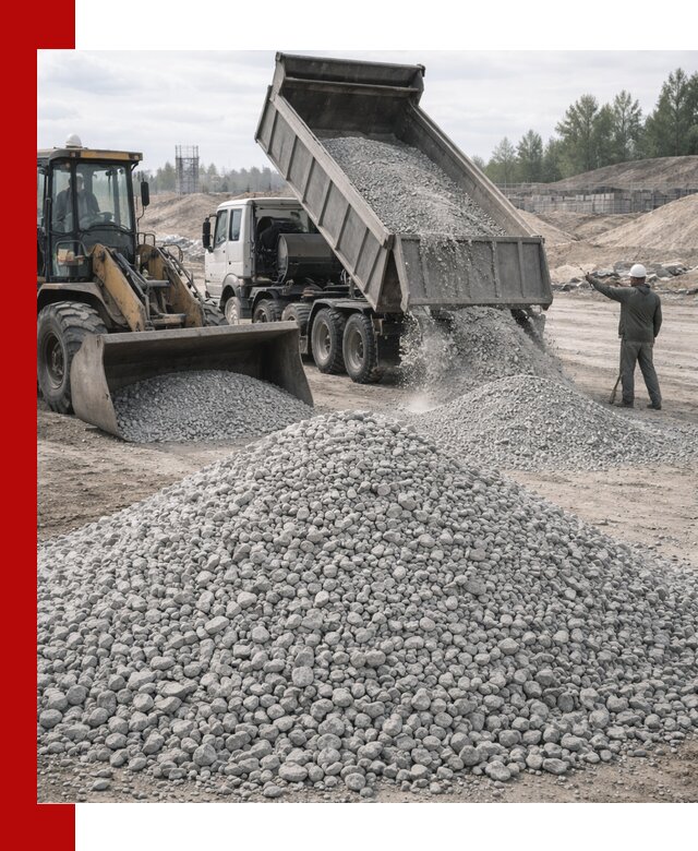 Доставка известнякового щебня фр. 5–20 в Елизове