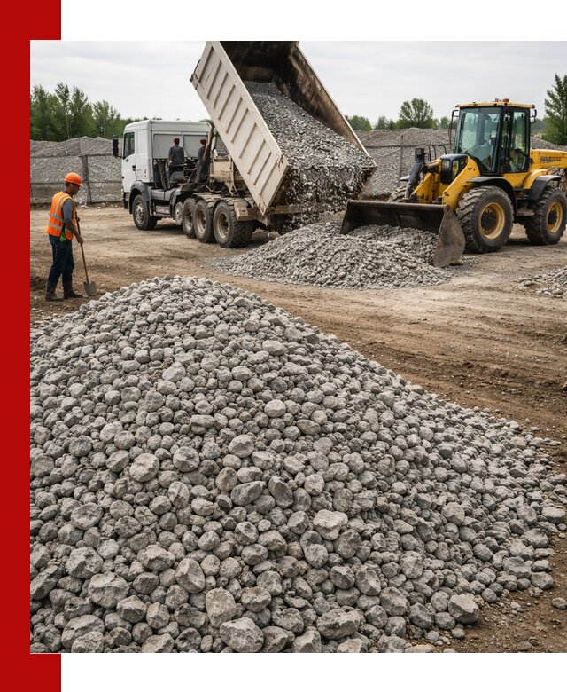 Доставка бетонного щебня фракции 40-70 в Елизове