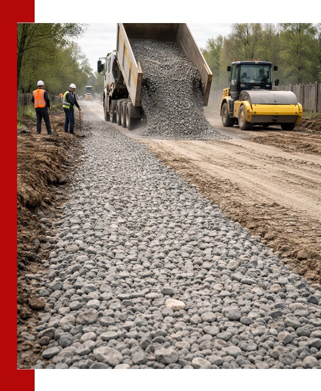 Доставка щебня для отсыпки дорог в Елизове высокого качества
