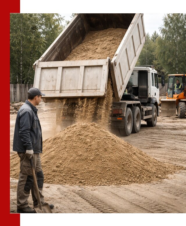 Доставка и продажа песка с разгрузкой в Елизове