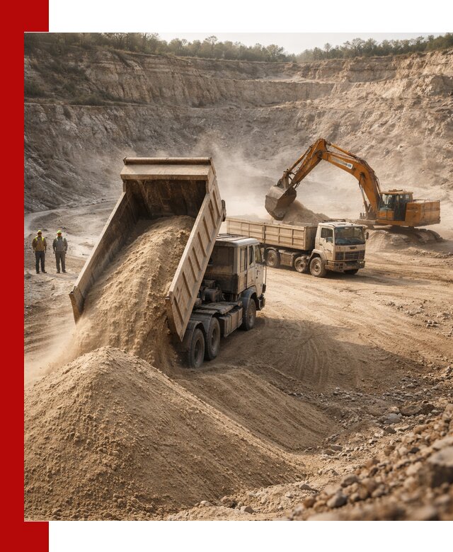 Карьерный песок навалом с доставкой в Елизове