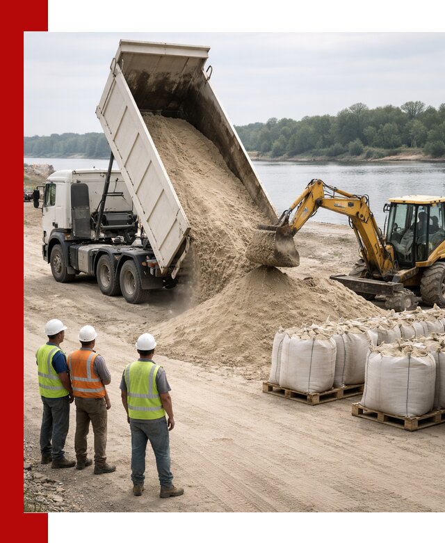 Доставка речного песка в Елизове самосвалами и погрузкой