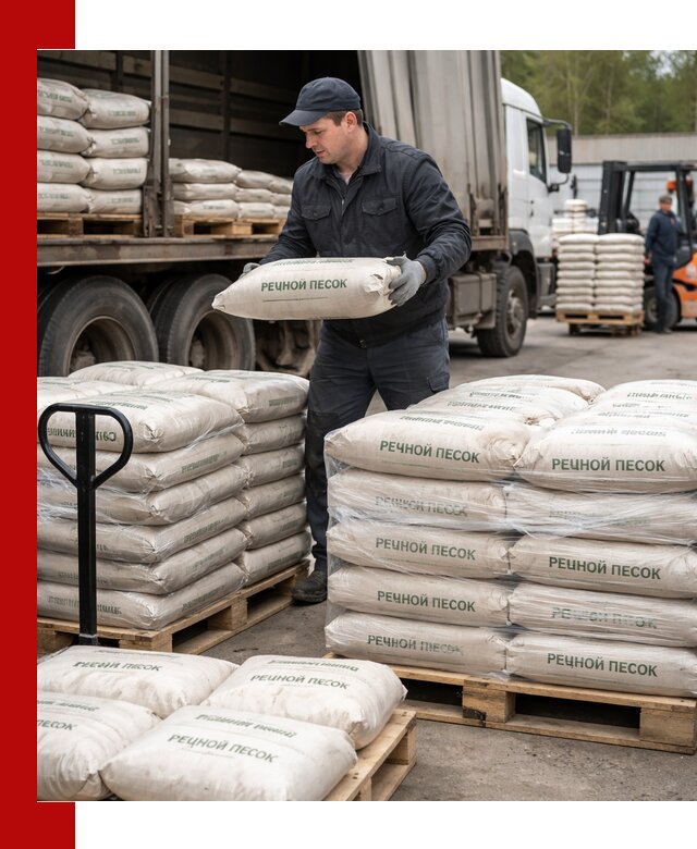 Речной песок в мешках с доставкой в Елизове