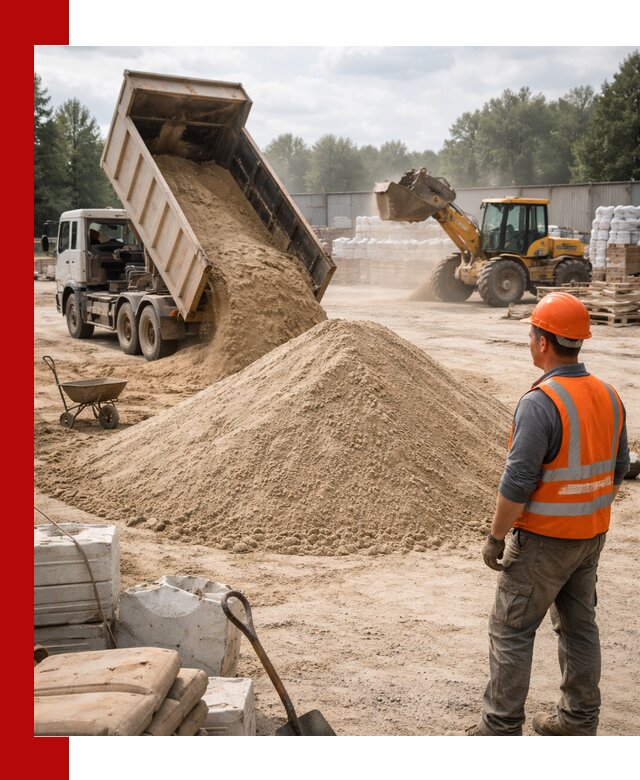 Доставка строительного песка с самосвалом в Елизове