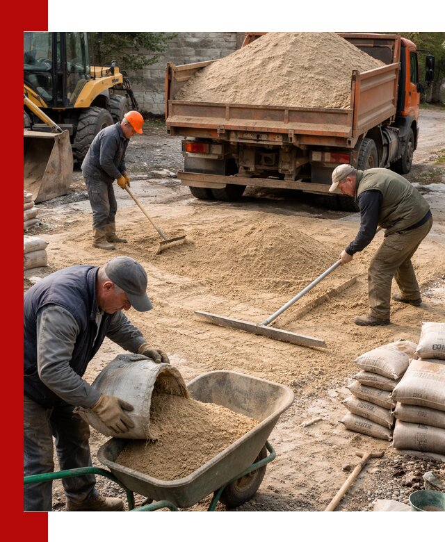 Поставка песка для стяжки в Елизове с быстрой доставкой