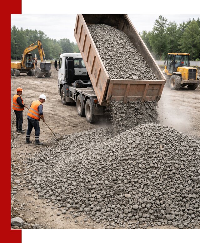 Доставка гравия фракции 40-70 в Елизове оптом и в розницу