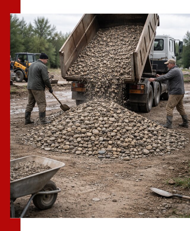 Доставка гальки речной оптом и в розницу в Елизове