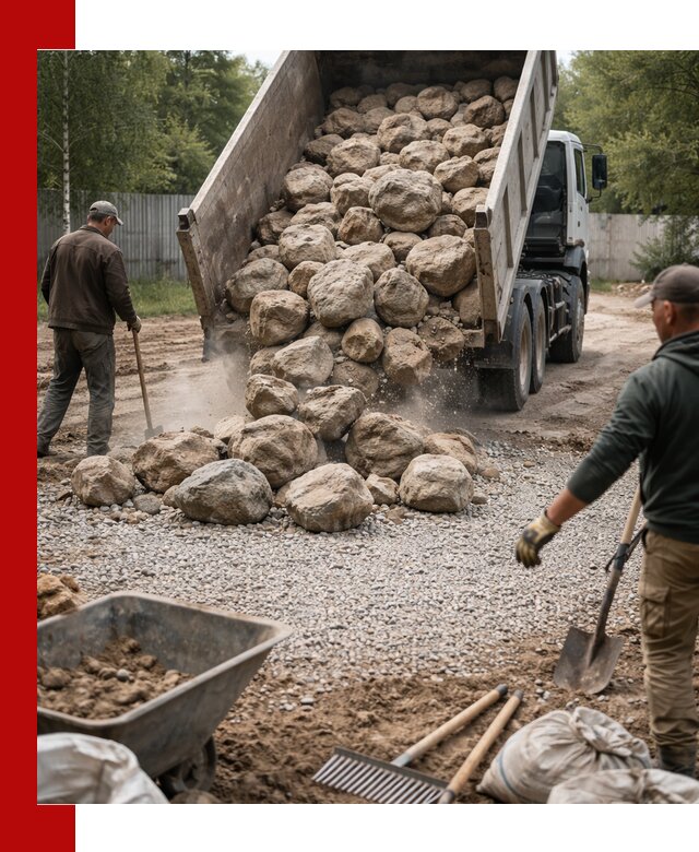 Доставка и укладка булыжника в Елизове