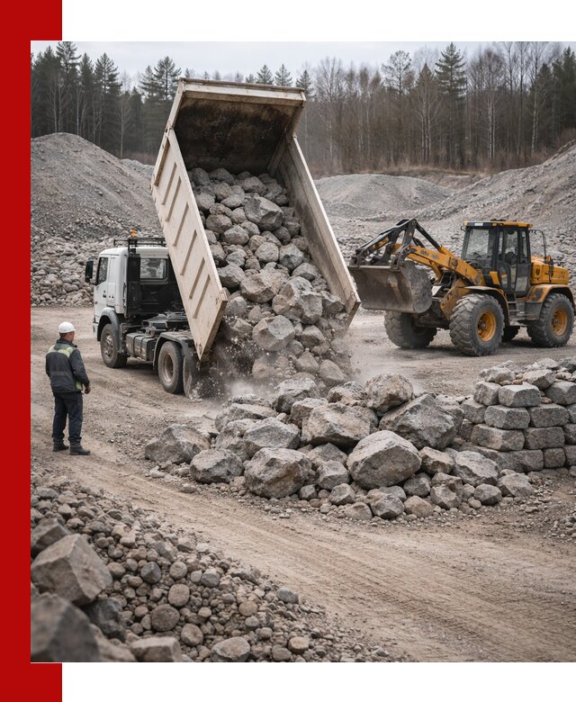 Доставка и продажа бутового гранитного камня в Елизове