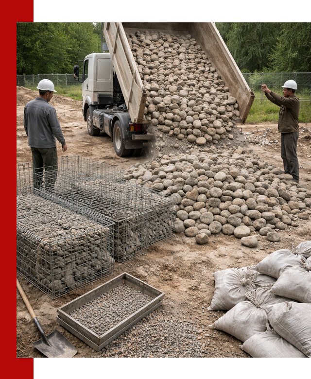 Камень для габионов фракция 70–151 в Елизове