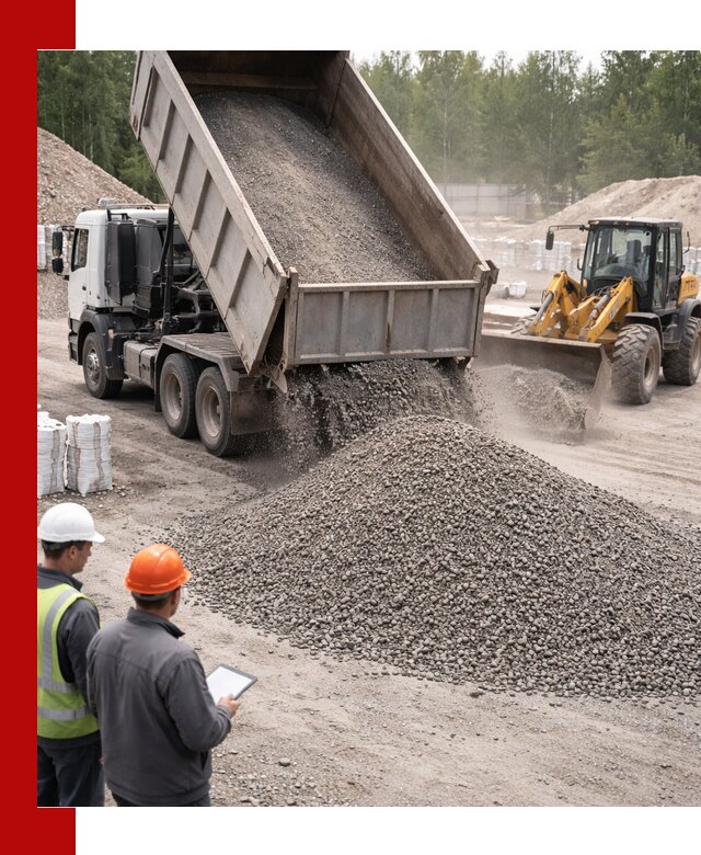 Доставка и продажа гранитного отсева 0-10 в Елизове