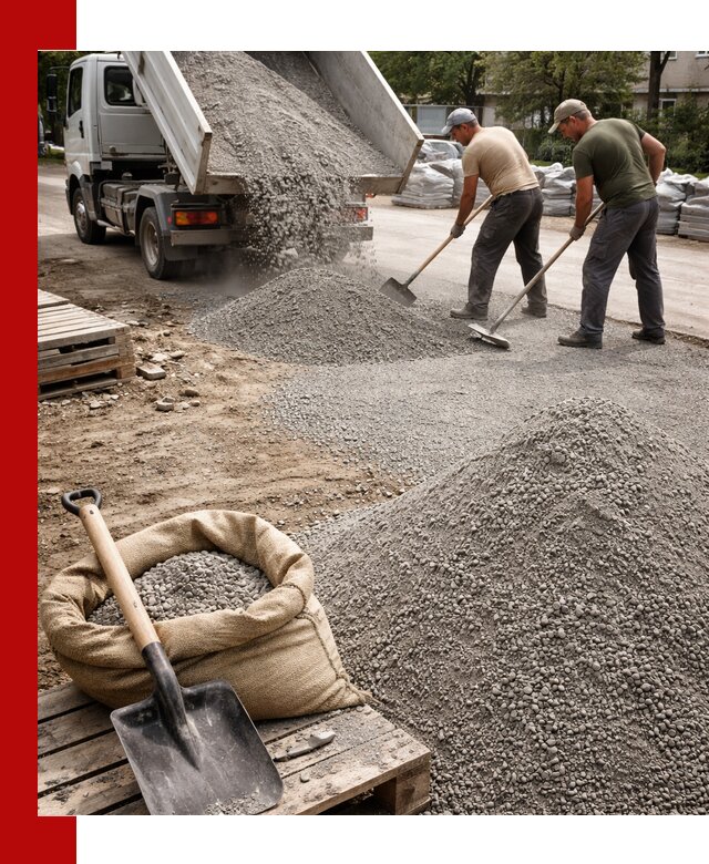 Отсев для тротуарной плитки в Елизове — доставка и укладка