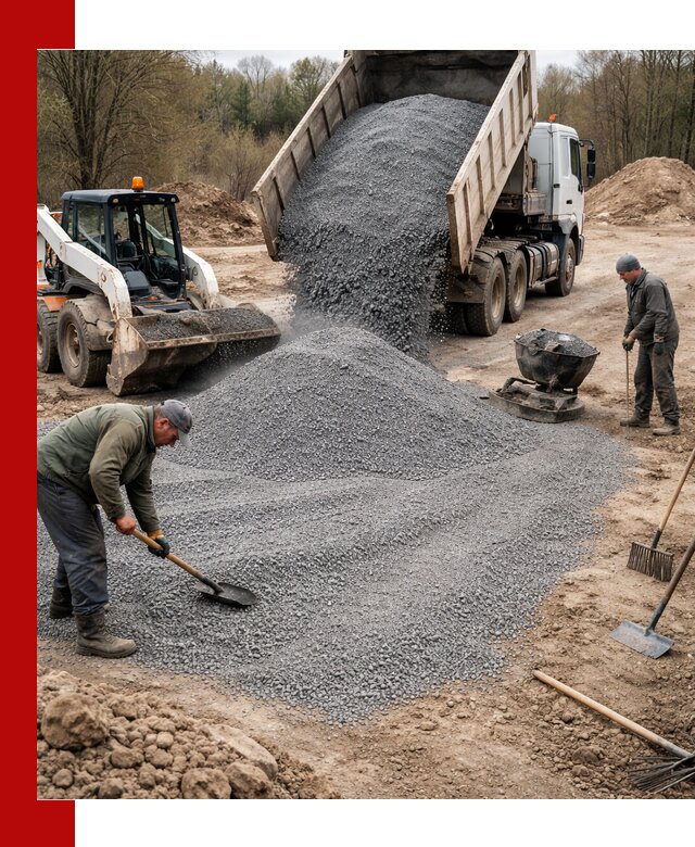 Отсев для подсыпки в Елизове — доставка и подсыпка на участок