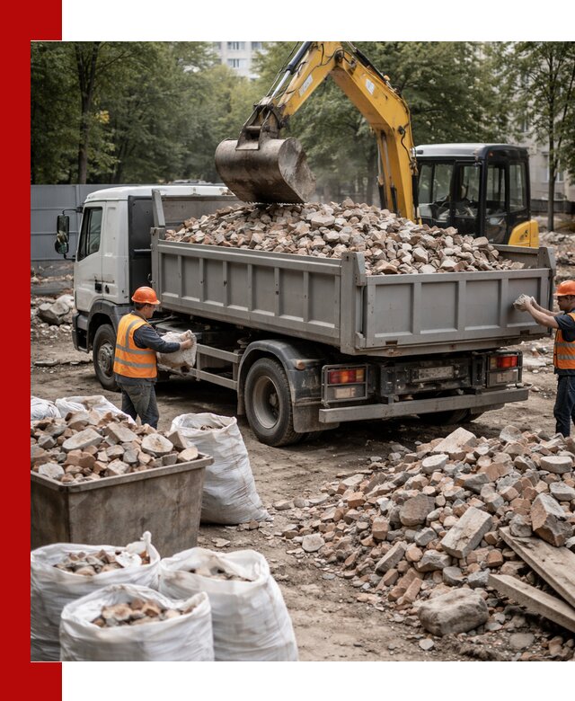 Вывоз строительного мусора в Елизове с самосвалами и контейнерами